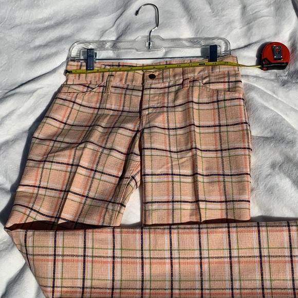 Levi’s plaid polyester pants 70’s sta-prest orange blue green - Picture 15 of 16